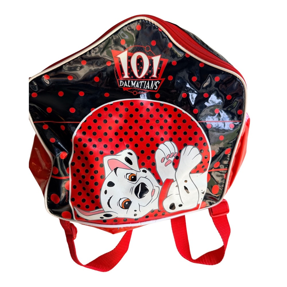 Vintage Disney 101 Dalmatians Mini Backpack Red Black Polka Dot Pyramid Handbags